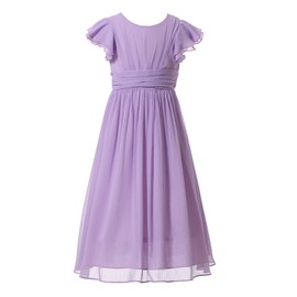 Happy Rose Flower Girl's Dress Prom Party Bridesmaid Dress Long Lavender 12