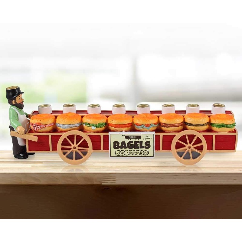 Zion Judaica Bagels and Lox Menorah - Merchant and Sandwiches