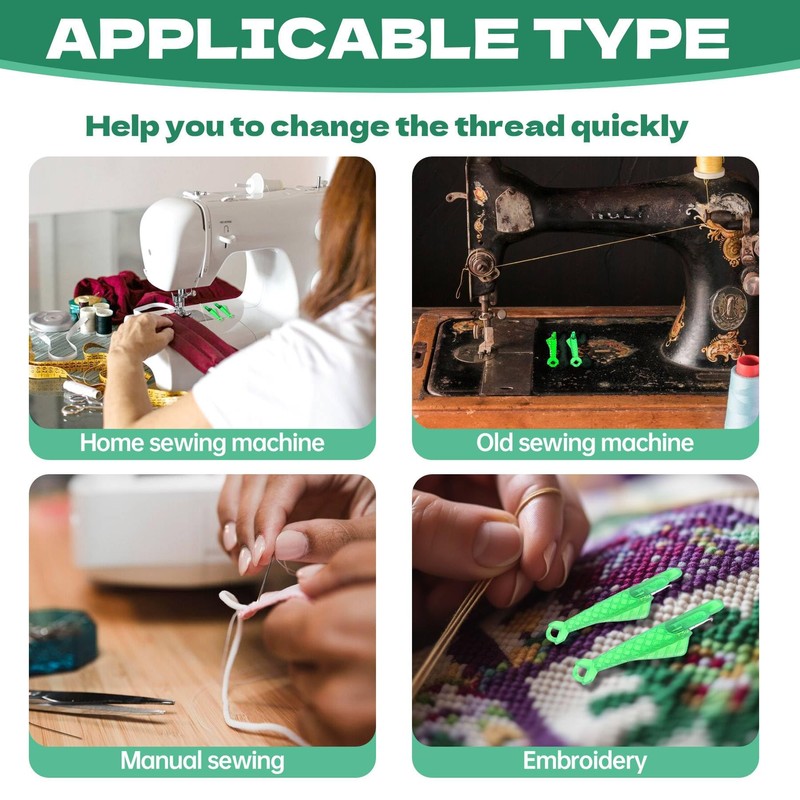 20Pcs Fish Mouth Sewing Machine Needle Threader, Sewing Machine Needle