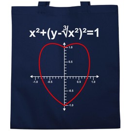 Shirtracer - Cotton Bag - Valentine's Day - Bags - Maths Heart, 2 Navy Blue
