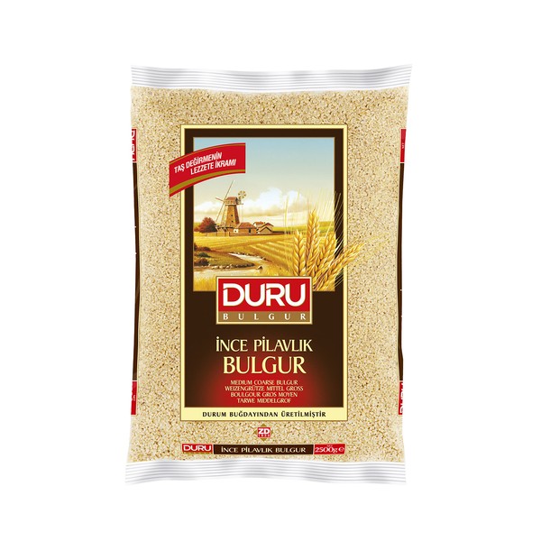 Duru Medium Coarse Bulgur, 88.2oz (2500 g), Wheat Berries, 100% Natural and Certificated, High Fiber and Protein, Non-GMO, Great for Vegan Recipes, Better than Rice