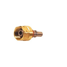 IBEDA Coupling pin D1 made of stainless steel with brass union nut for DKD, DKG and DKT hose couplings for fuel gases, oxygen and inert gases, design: oxygen G 3/8 inch RH