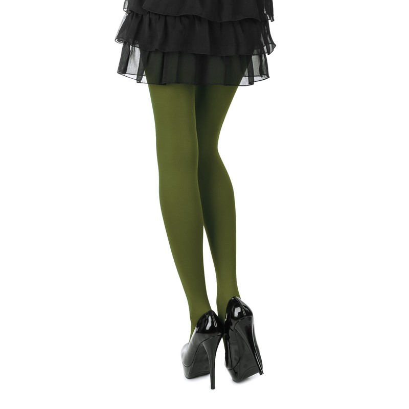 Romartex Women's Colourful Opaque 40 Denier Tights, M, olive green