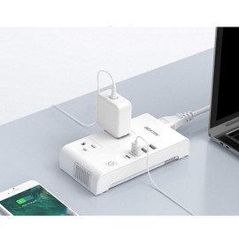 BESTEK Multicontacto Convertidor Universal con Adaptadores Independientes 220V MRJ201KU