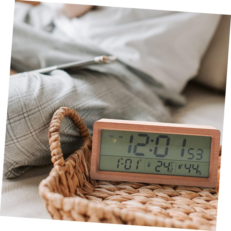 iplusmile Electronic Clock with Temperature and Humidity Display Simple Multifunctional