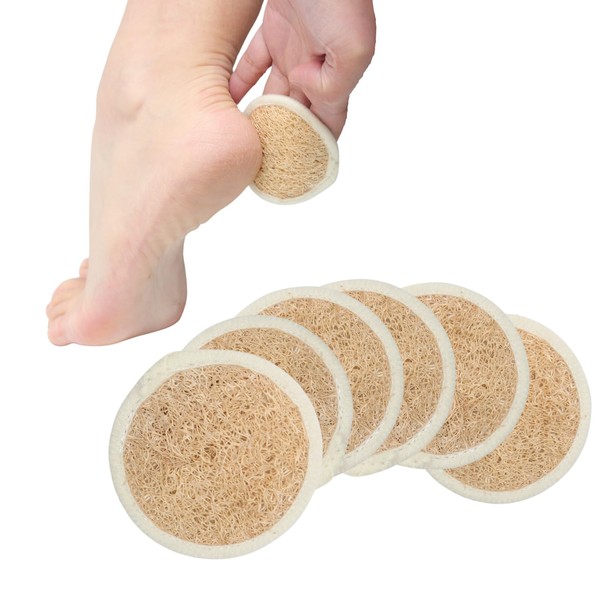 Set of 6 Natural Loofah Exfoliating Peeling Pad, Exfoliating &