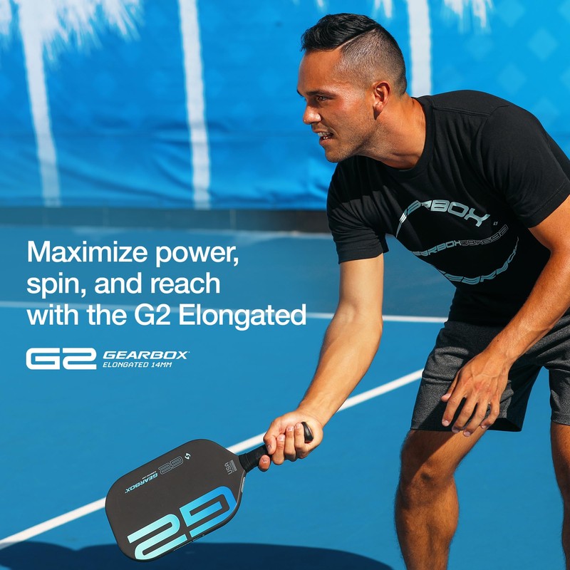 Gearbox G2 Elongated Pickleball Paddle, 8 oz, 14mm