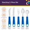 Special Supplies Adaptive Utensils 5-Piece Set Non-Weighted, Non-Slip Handles for