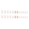 Resweky Medium Complete False Nails Pink Nude Square Shiny French