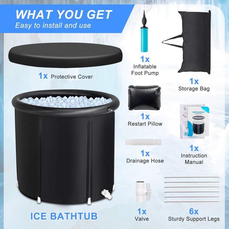 Cold Plunge Tub,Ice Bath Tub for Athletes,Multiple Layered Portable Ice