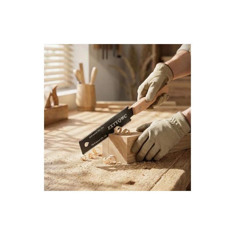 Japanese Hand Saw,6-Inch Double-Edge Pull Saw,SK5 Flexible Blade, Flush Cut