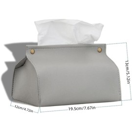 Leather Tissue Box Cover Holder, 1Pc Modern PU Leather Rectangular Tissue Box Cover Holder Organizer,Leather Tissue Box Cover Holder,PU Leather Tissue Box Cover Holder,Leather Tissue Box Cover,Grey