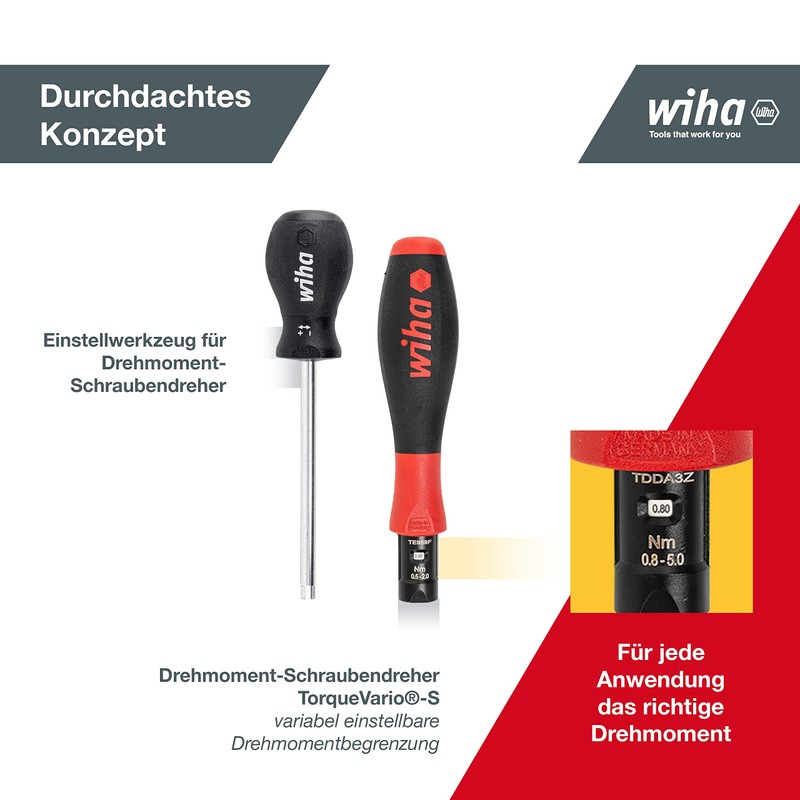 Wiha 28521200"- S Torque Screwdriver, Multi-Colour, 0.5-2.0 N m SF-Size