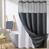 Furlinic No Hook Shower Curtain with Snap in Fabric Liner