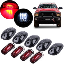 cciyu 12 Led Smoke Len Clear Light 747N-0L-SC Top Roof Running Cab Marker Light 3 Led Red Len Red Light 2003L-R Fender Marker Lights For Dodge Ram 1500 2003-2010 For Dodge Ram 2500 2003-2010