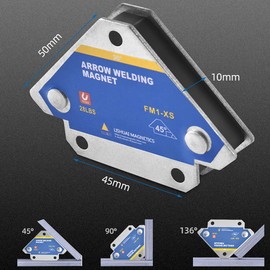 Gjyia 4pcs Triangle Welding Positioner with Magnetic 45° 90° 135° Multi-Angle Max 165lbs Heavy Duty Neodymium Welding Magnets