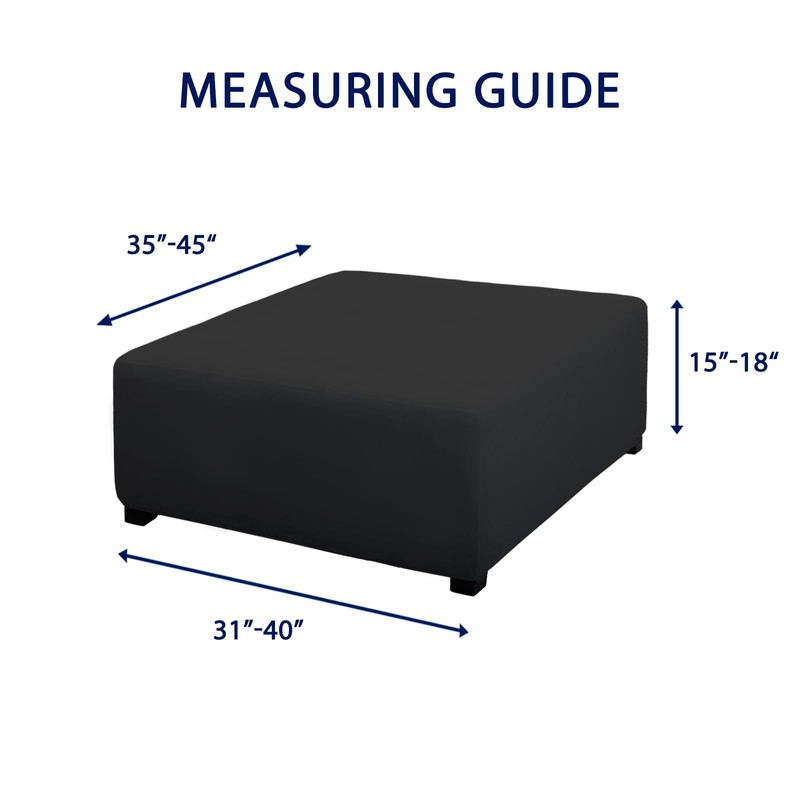 PureFit Super Stretch Form Fit Square Ottoman Cover Rectangle -
