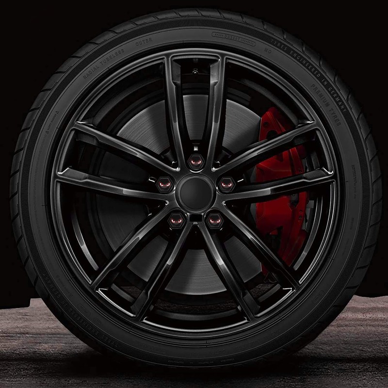 SkinoEu Wheel Nut Covers Locking Bolt Caps Universal Black Gloss