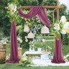 Wedding Arch Drapes Deep Pink Sheer Backdrop Curtains Rose Pink