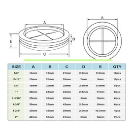 Mateda 54Pcs Rubber Grommet Kit, 8 Size (5/8" 13/16" 7/8" 1" 1-3/16" 1-3/8" 1-2/3" 2") Drill Hole Rubber Grommet Kit for Wiring
