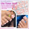 LoveOurHome 120pc French Tips Press on Toenails Women Fake Nail