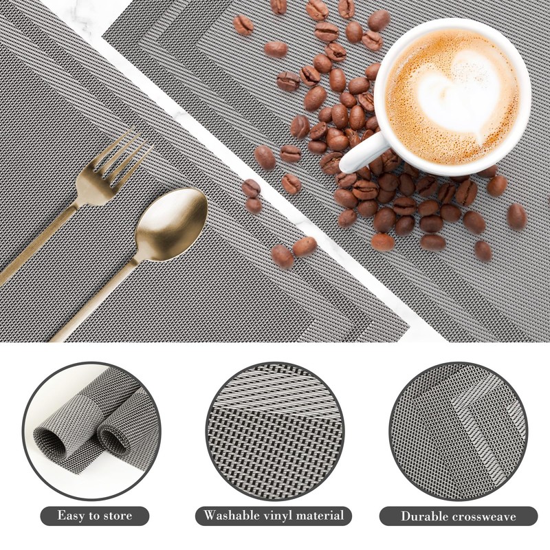 SueH Design Woven Place Mats, Place Mats Set of 4