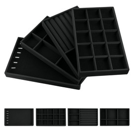 GIBBSWAY Velvet Jewelry Organizer Tray – Protect and Display Your Jewelry with Style – Stackable, Durable, and Ideal for Drawers and Vanity Tables