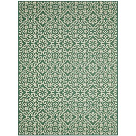 Nicole Miller New York Patio Country Danica Transitional Geometric Indoor/Outdoor Area Rug, Green/Beige, 5'2"x7'2"