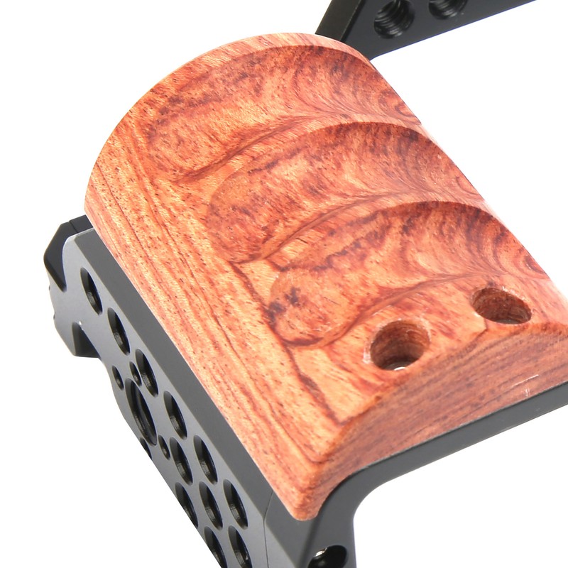 Aluminum Alloy Camera Video Shooting Cage Kit with Wooden Handle