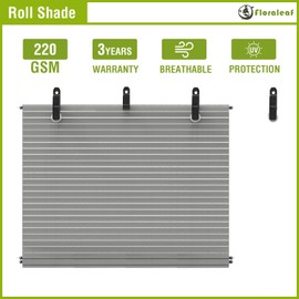 FLORALEAF Outdoor Roller Shades Window Blinds for Porch Screen Deck Pergola Patio Balcony Gazebo Privacy Sunshade Roll Up Outdoor 5'W x 6.5'H Light Grey Hollow Out