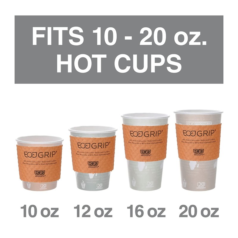 Eco-Products Ecogrip Hot Cup Sleeves - Renewable And Compostable, Fits