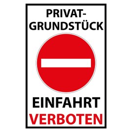 Tin Sign 20 x 30 cm Private Property Driveway Prohibited Sign