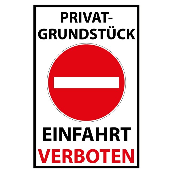 Tin Sign 20 x 30 cm Private Property Driveway Prohibited