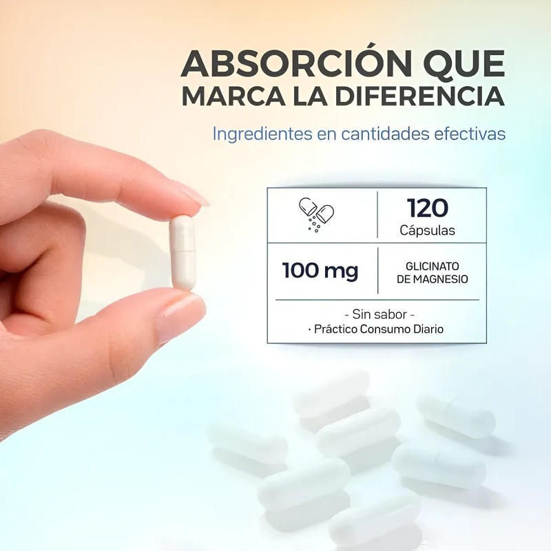 Primetech Nutrition Magnesio Glicinato Mag-100, 120 Cápsulas