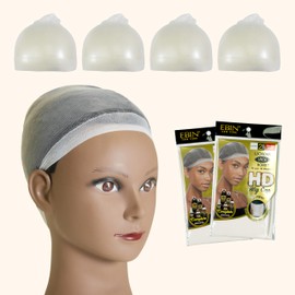 EBIN NEW YORK Wonder Lace Bond HD Wig Cap 2 pack - 4 Pieces Transparent Nylon Wig Cap for lace front wig | Anti Slip Wig Accessories with Durable feature and Comfortable Fit
