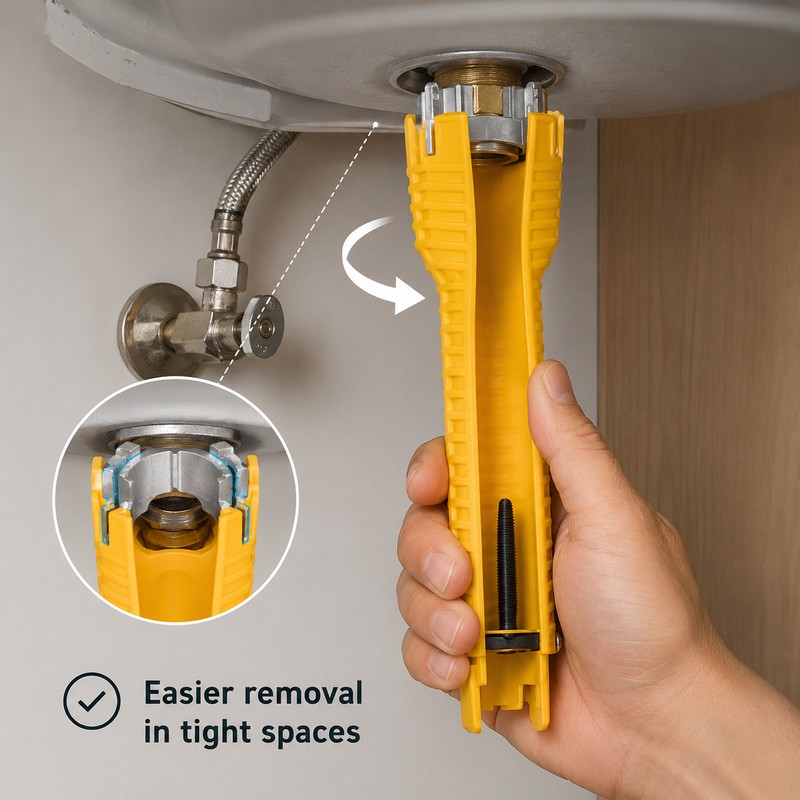 8-in-1 Faucet Wrench for Kitchen Sink Repair – Multifunction Plumbing