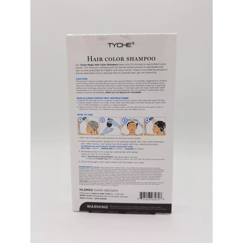 TCHE TYCHE HAIR COLOR SHAMPOO 3 IN 1- DARK BROWN