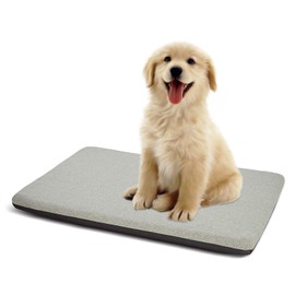 Panku Small 24inch Dog Bed, Dog Crate Pad, Durable Washable Waterproof Bed Crate Mat, Breathable Memory Foam Soft Outdoor Crate Bed, Calming Orthopedic Dog Bed (Grey, 24x16x2)