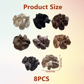 8 Pieces Of Satin Hair Rings, Retro Hair Rings, Ladies Hair Rings, Ponytail Hair Rings, Hairstyle Accessories