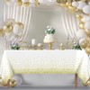 2Pcs White Gold Dot Plastic Disposable Tablecloths, 137 x 274cm