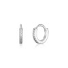 925 Silver Standard Cubic One-Touch Ring Earrings (Pair) S /