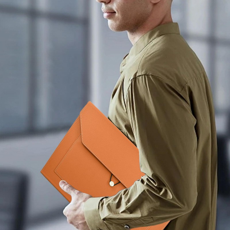 VANRA Expandable Document Folders, PU Leather Document Holder Portfolio File