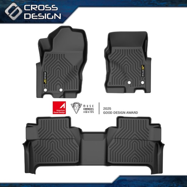 CROSSDESIGN All Weather TPE Floor Mats Liner Set Fit For