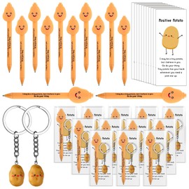 12 Set Motivational Potato Appreciation Gifts Bulk Inspirational Potato Ballpoint Pens with Keychains Cards Positive Affirmation Gift for Employee Staff Back to School Gifts for Students from Teacher
