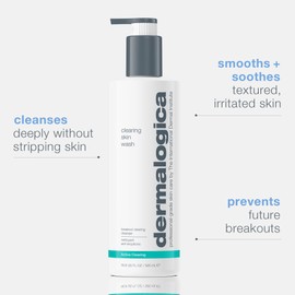 Dermalogica Clearing Skin Wash (500 ml) | Anti-Aging Face Wash | Natural Breakout Clearing Foam with Salicylic Acid and Tea Tree Oil