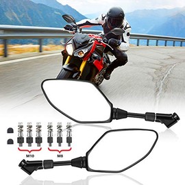 Universal Motorcycle Mirrors Rear View Side Mirrors Convex Black 8MM 10MM Standard Reverse Bolts Accessories For FZ07 FZ09 XSR700 XSR900 GROM CB250R CB1000R Z125 Z300 Z1000 KLR650 SV650
