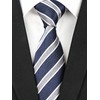 Men Navy Blue Grey White Jacquard Woven Silk Clip on
