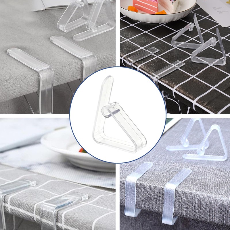 XdealCozyxc 12 Pcs Table Cloth Clips, Transparent Tablecloth Clips for