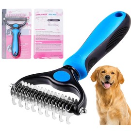JJW Undercoat Brush Premium Dog Brush & Cat Brush Undercoat Brush for Dogs & Cats, Detangling Curry Comb for Dogs and Cats with Medium to Long Hair