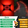 T-SUN Solar Deck Lights Outdoor 12 Pack, Red LED Driveway
